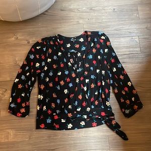 Madewell Effie Floral Wrap Top Small New